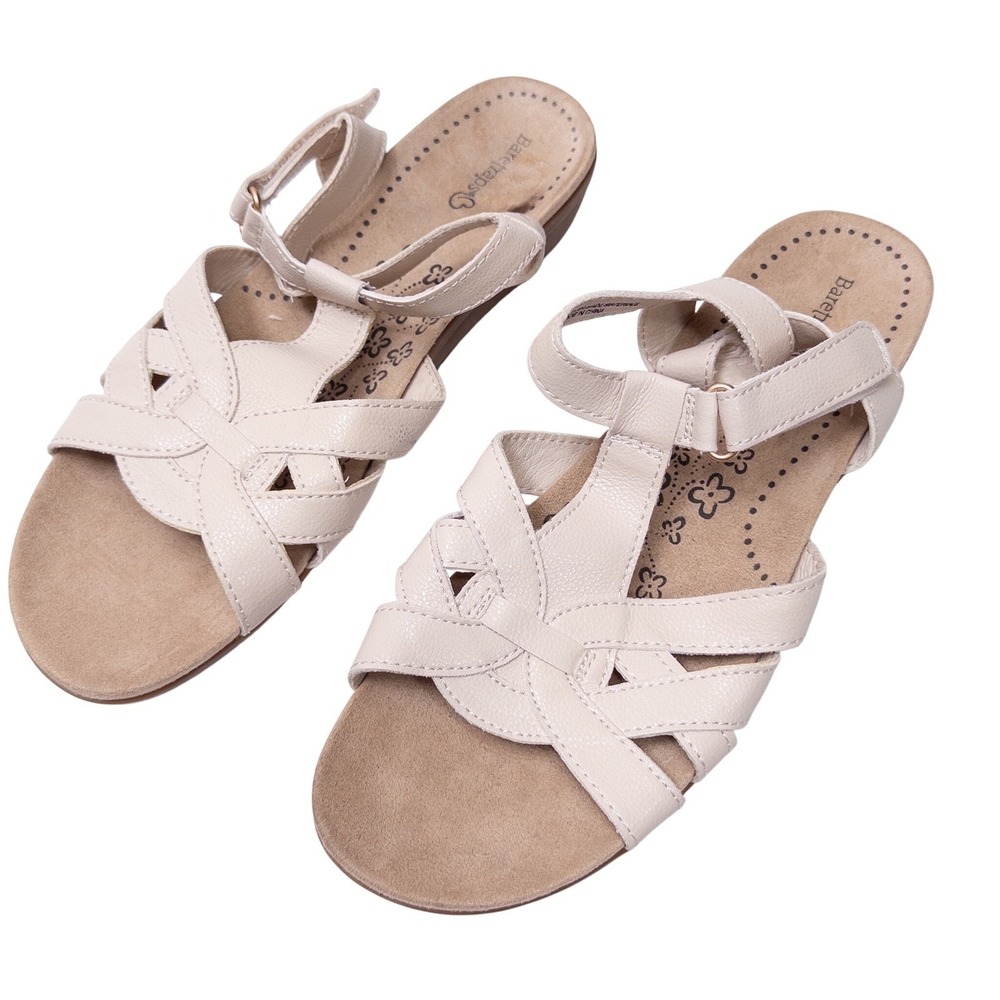 Baretraps Sandals Womens 11M Beige Strappy Hook Loop Comfort